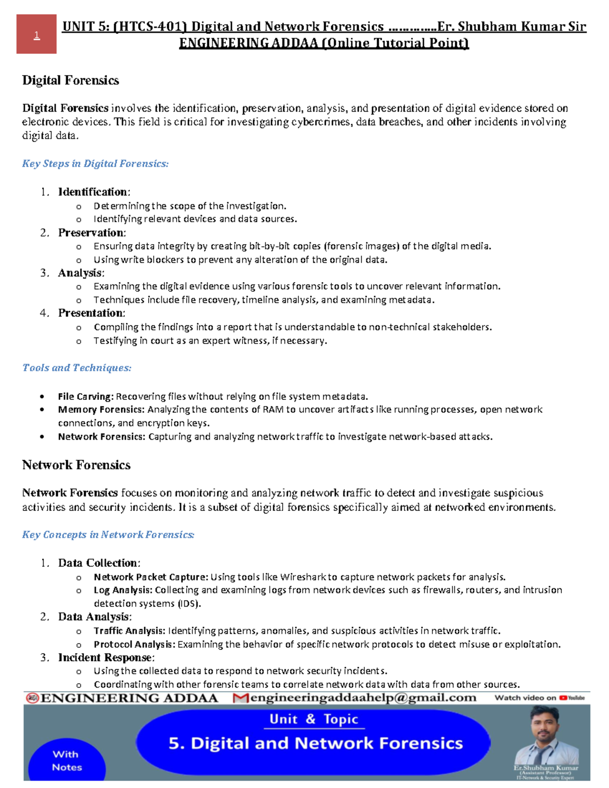 Photo inspiration: Picture Idea: Unit 5 Digital And Network Forensics Overview Shubham Kumar