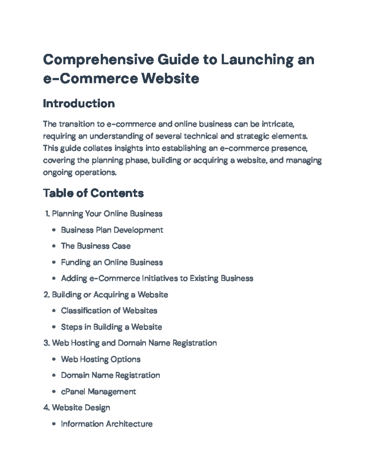 Comprehensive Guide to Launching an e-Commerce Website - Comprehensive ...