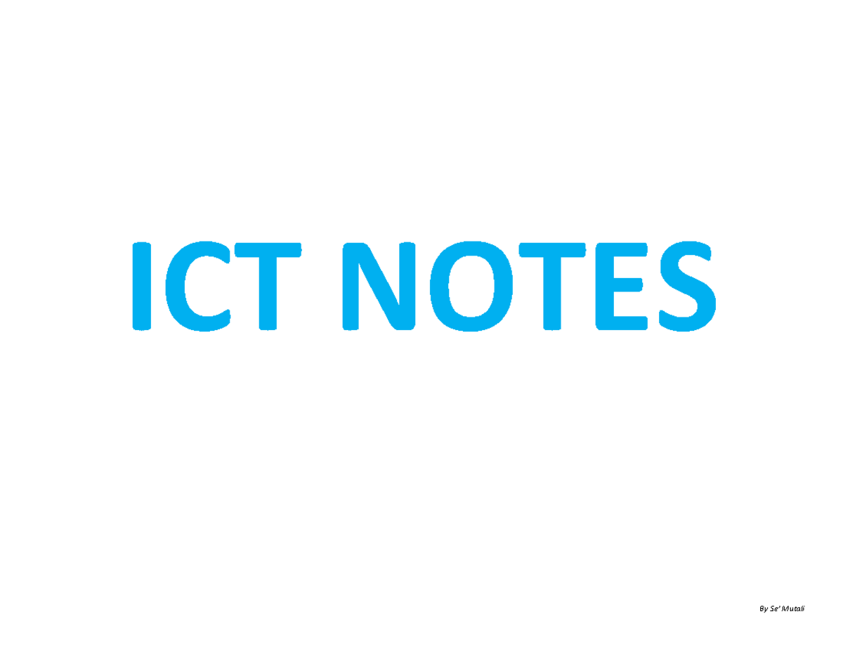 ICT 101: Comprehensive Notes on Data Security, Databases & Emerging ...