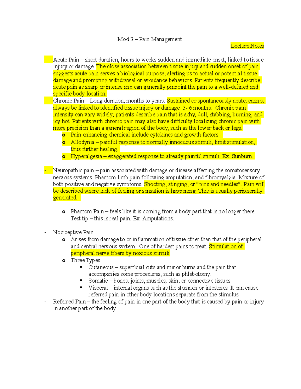 Med Surg Exam 2 Study Guide: Pain Management Insights and Strategies ...