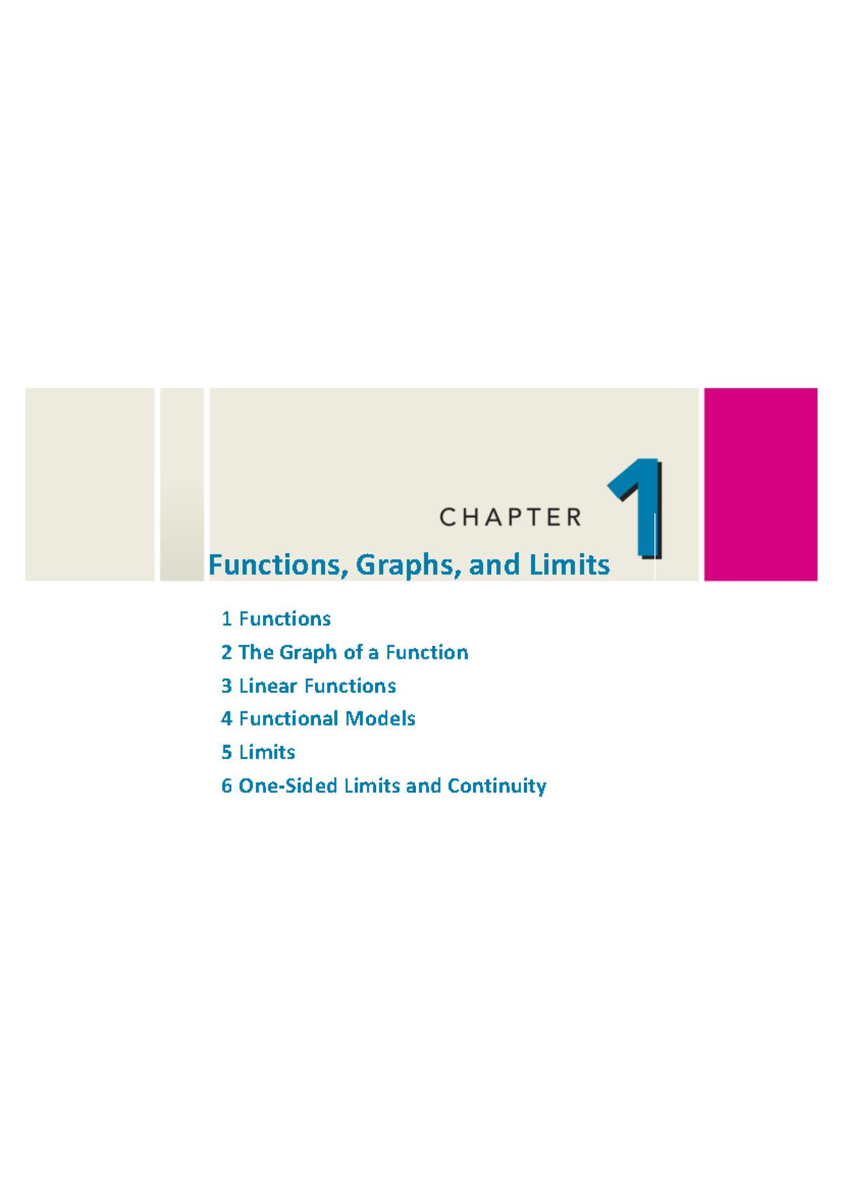 Functions and Graphs: Exploring Linear Functions and Limits - Studocu
