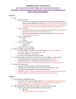 Final Exam Study Guide for Economics (T6-7) - Key Concepts & Formulas ...