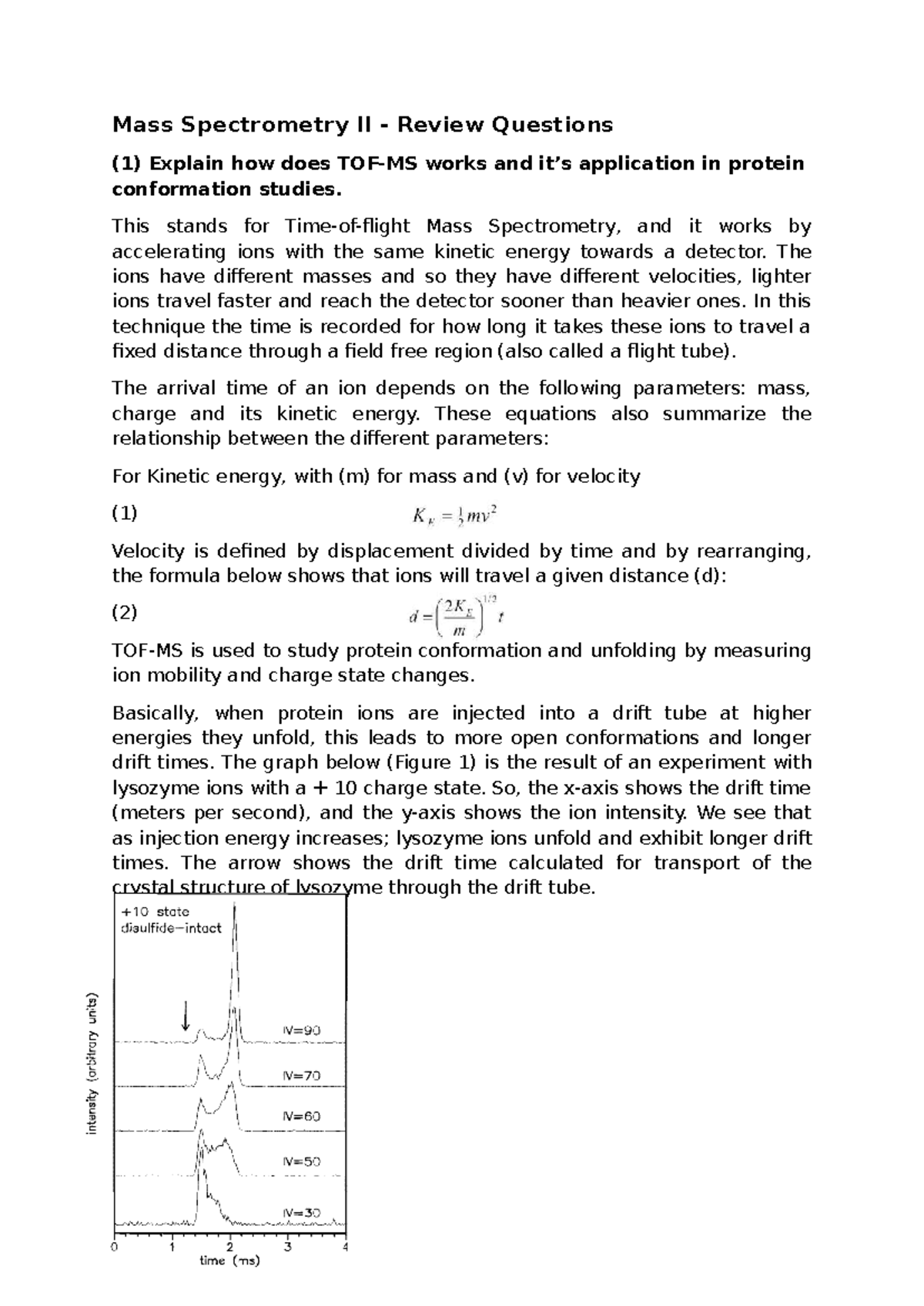 Mass Spectrometry II - Review Questions for CHEM 419 - Studocu