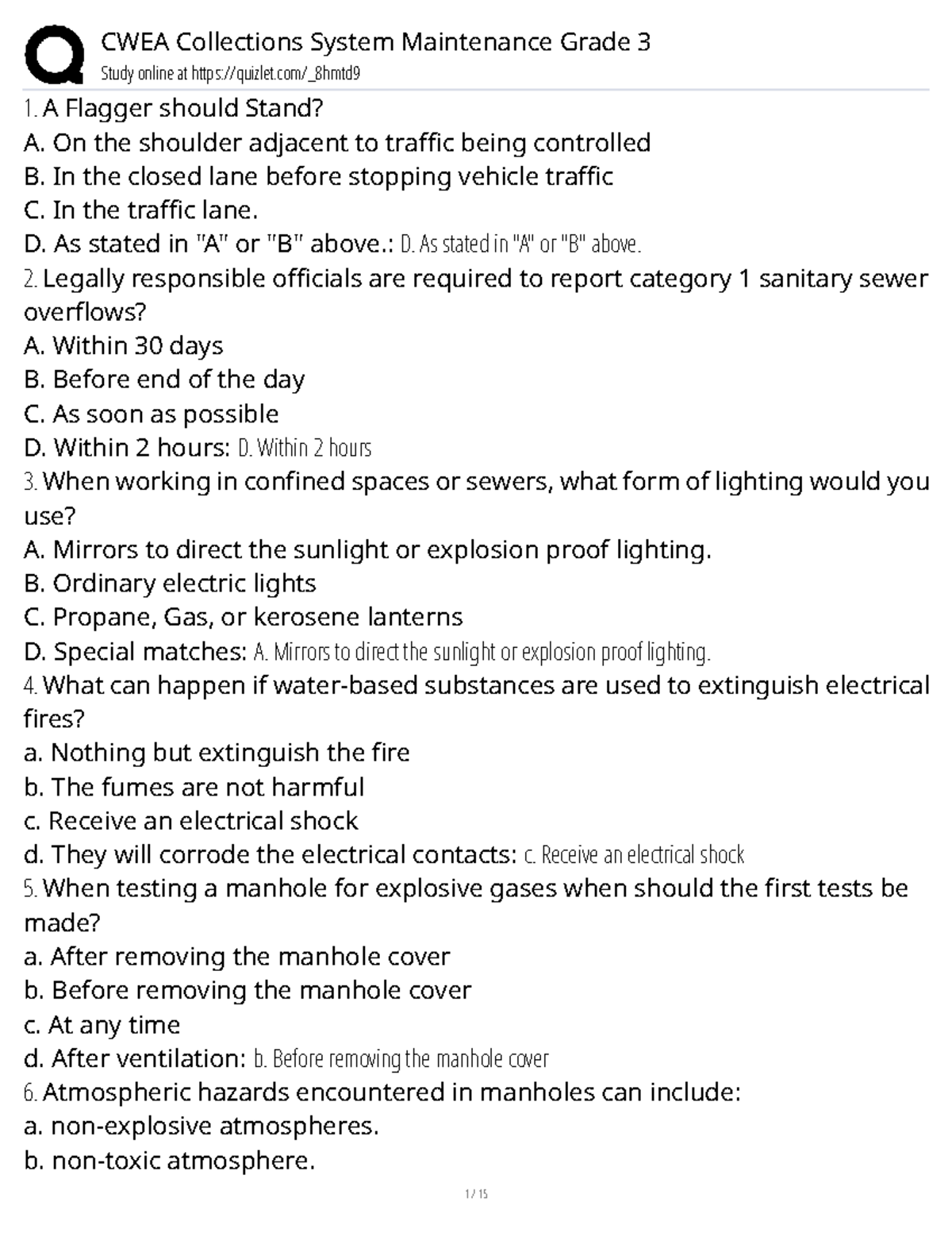 CWEA Collections System Maintenance Grade 3 Study Guide - Studocu