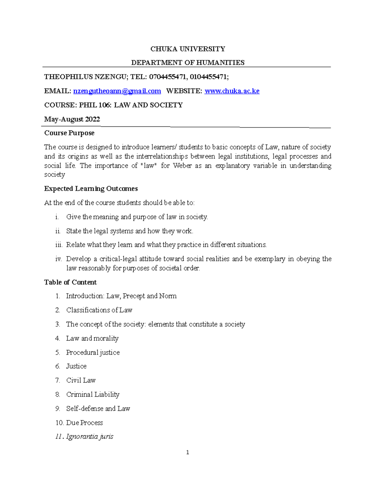 PHIL 106 Course Outline: Law and Society Overview (May-Aug 2022) - Studocu