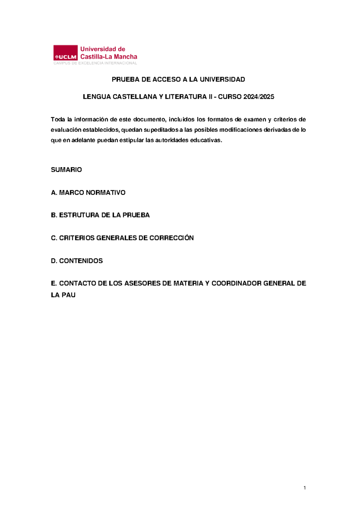 Lengua Castellana y Literatura PAU 2025: Guía Completa de Examen - Studocu