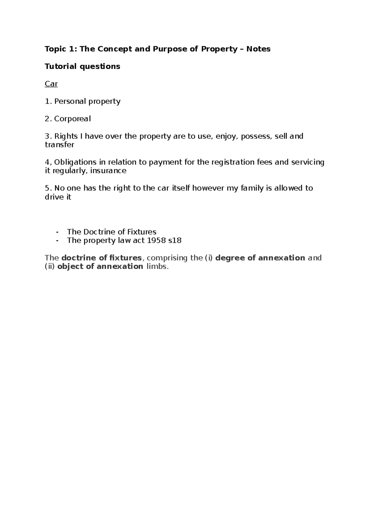 Topic 1- Notes - Topic 1: The Concept and Purpose of Property – Notes ...