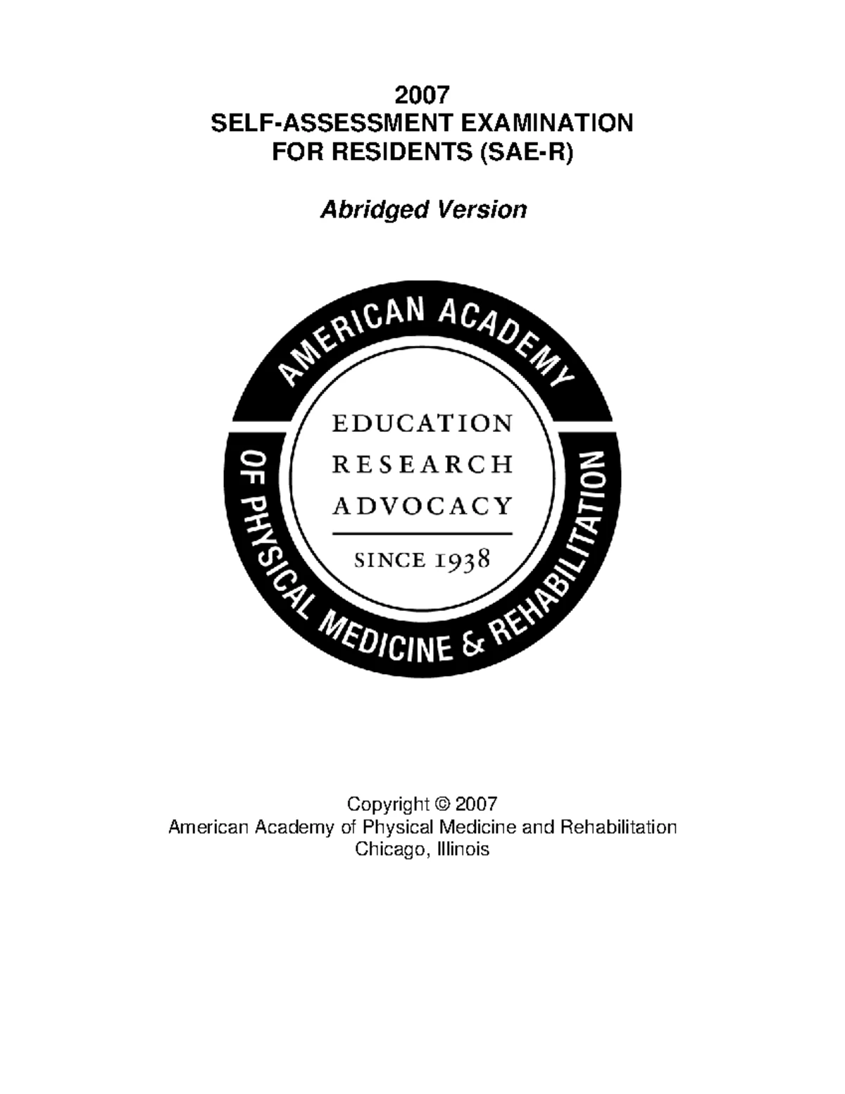 2010 SAE-R Abridged Version: Key Concepts and Exam Insights - Studocu