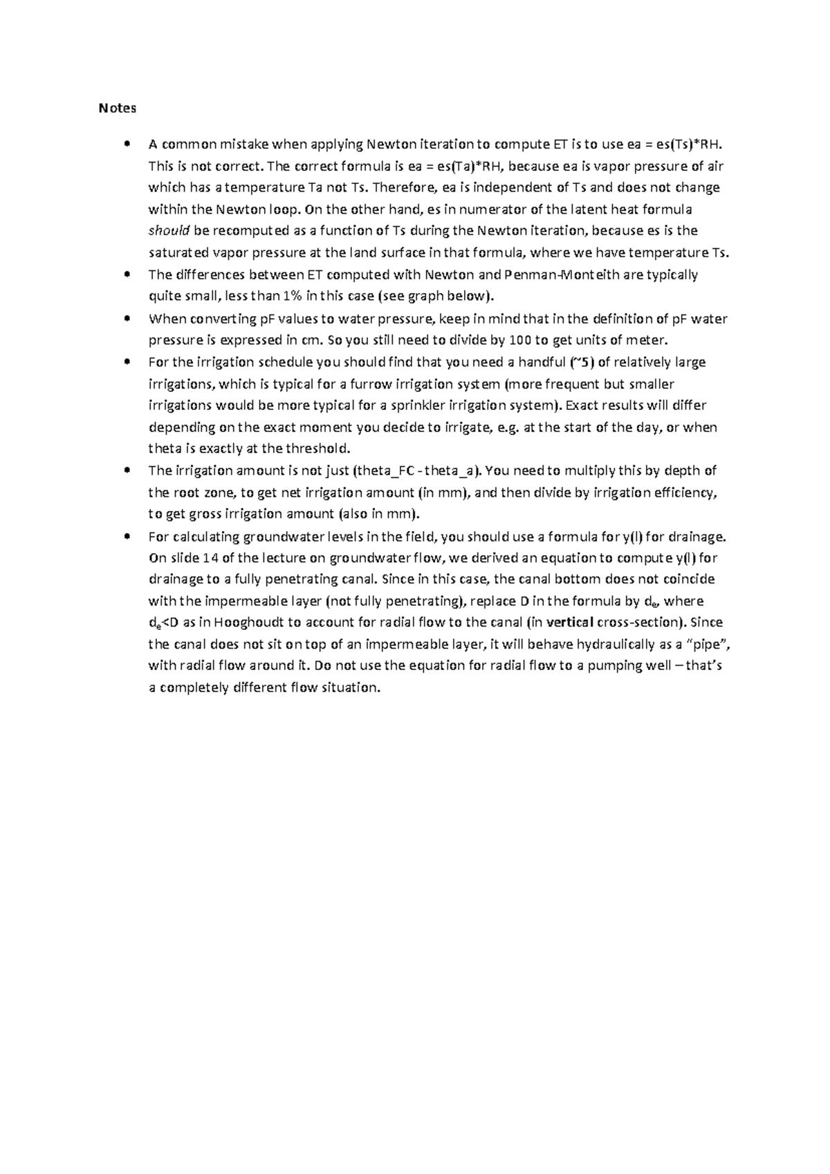 ET Calculation Notes for Feedback Assignment 5 - Studeersnel
