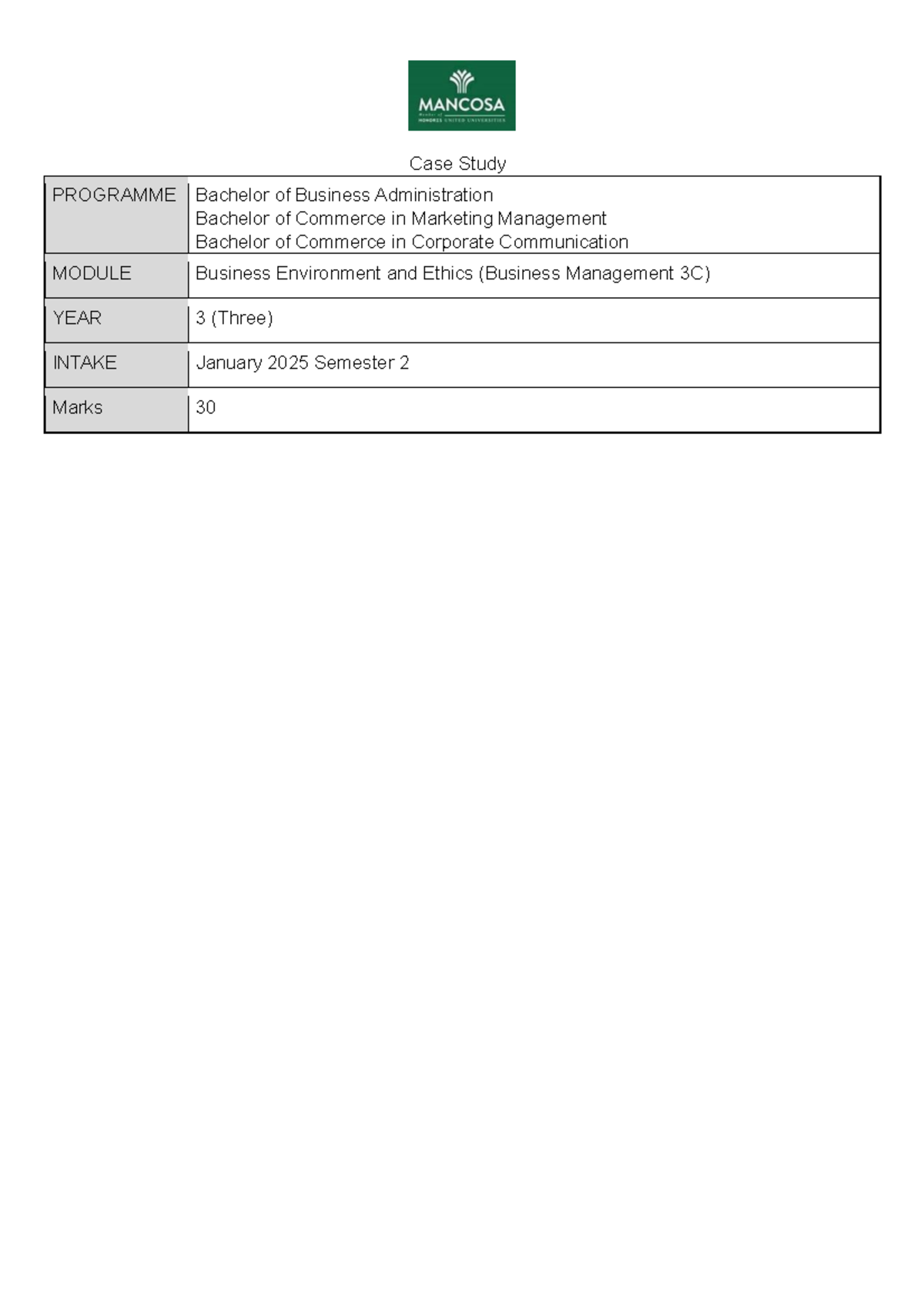 Business Environment and Ethics - Case Study Analysis (BBA 3C) - Studocu