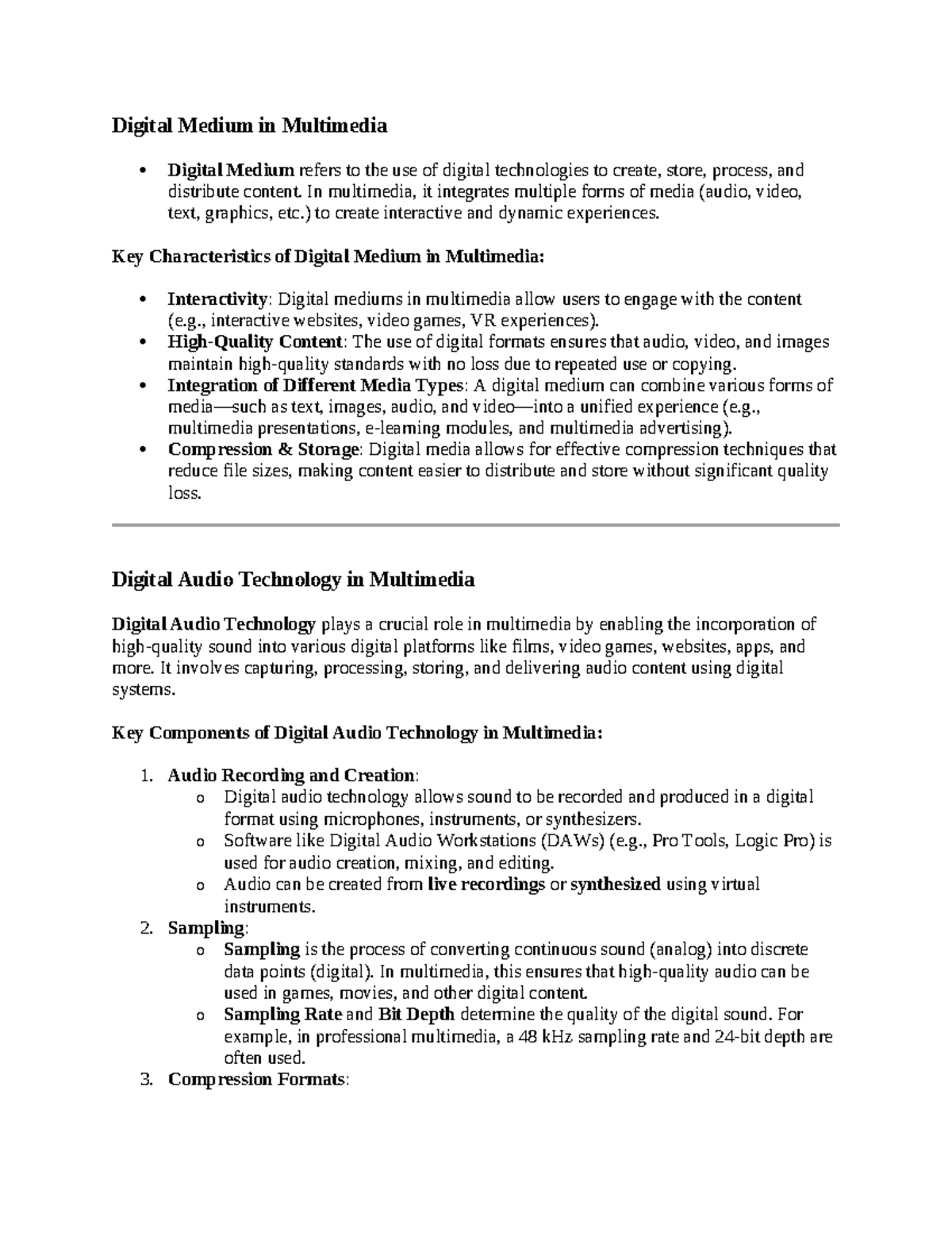 Digital Medium in Multimedia: Key Concepts and Audio Tech (897421210 ...