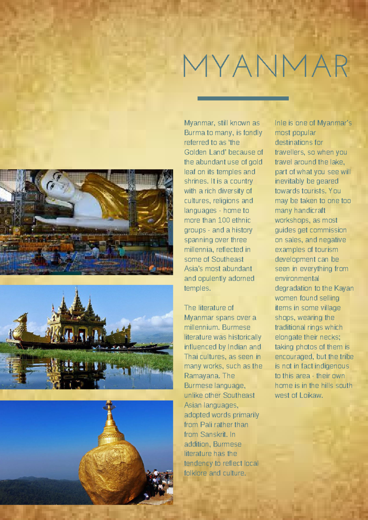Myanmar: A Cultural Journey Through the Golden Land - Studocu