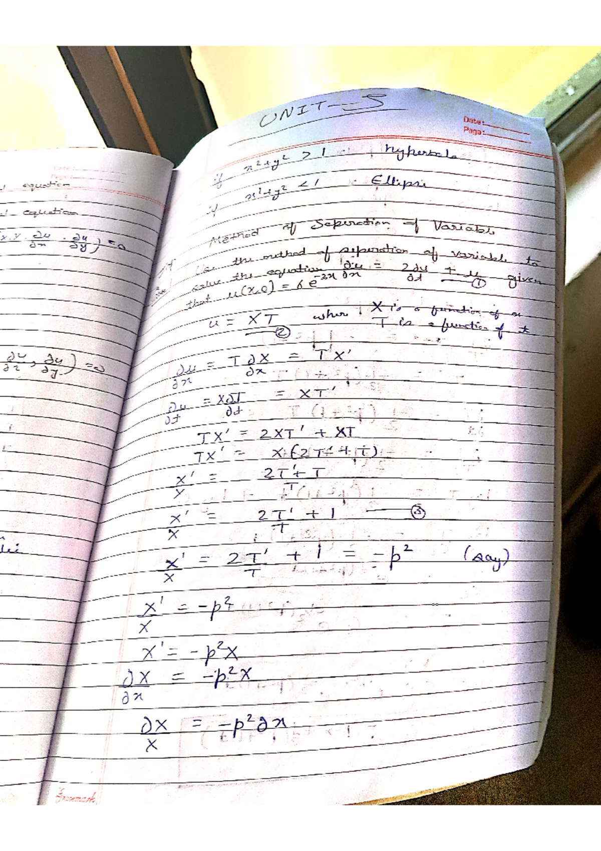 Maths unit 5 - Notes of unit 5 - Date: Page: 2 hyperbale 2xyl Ellipsi ...
