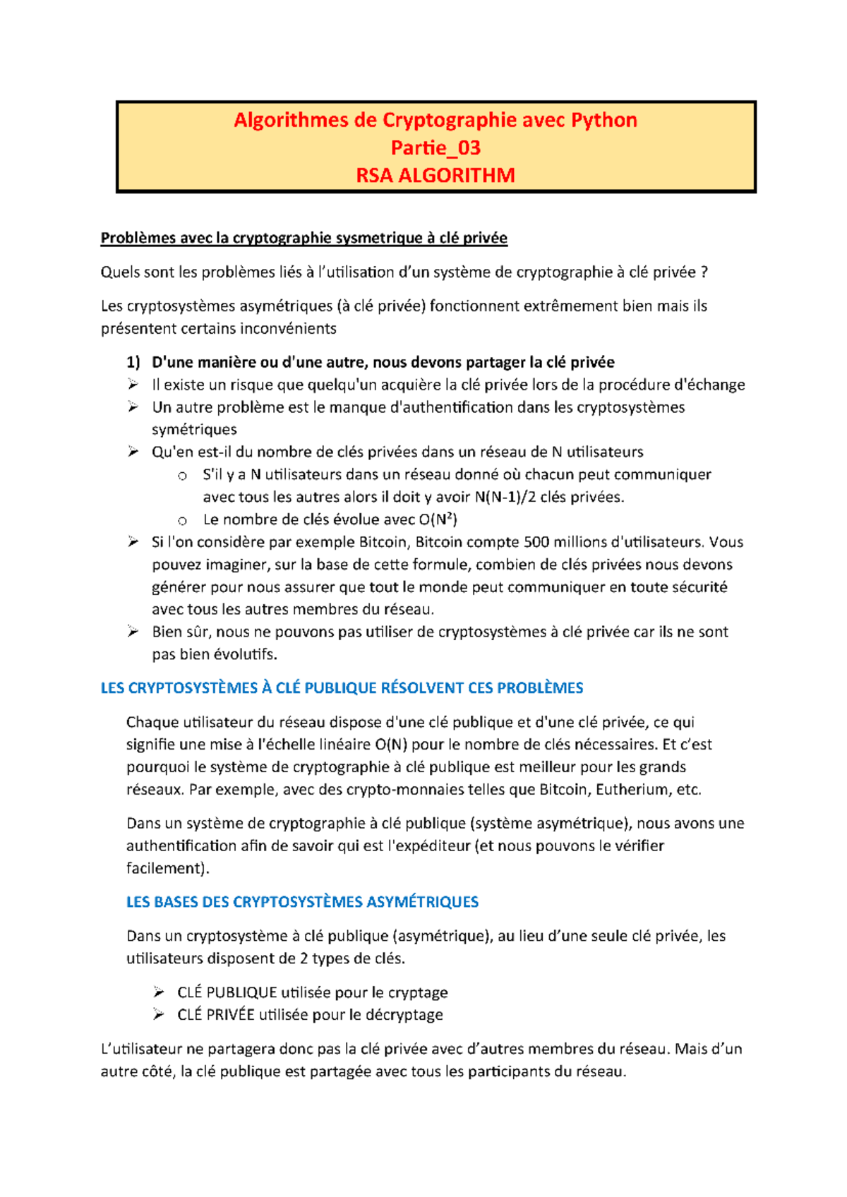 My Python Crypto 03 RSA - Algorithmes de Cryptographie avec Python ...