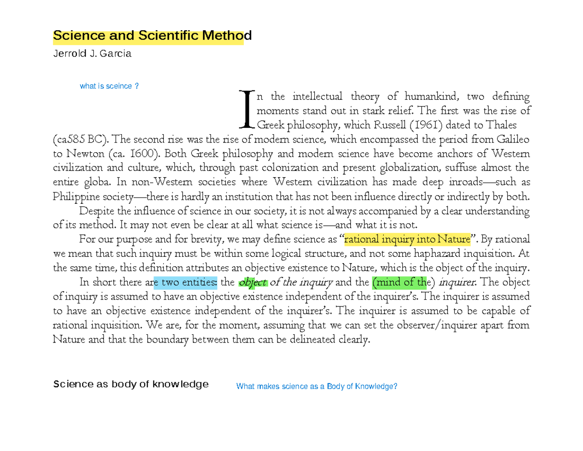 SCI 101: Understanding Science and the Scientific Method Principles ...