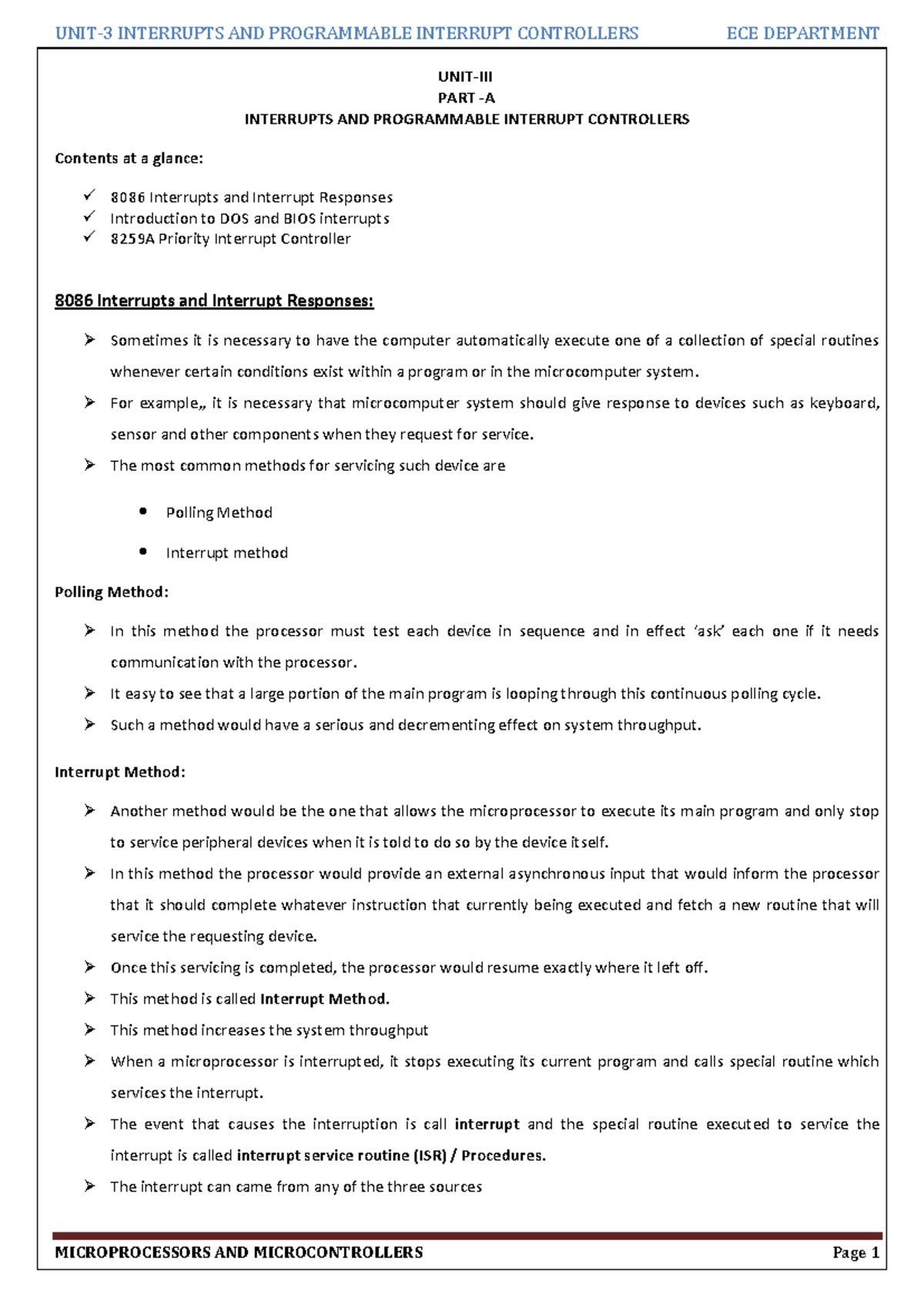 Interrupts and Programmable Interrupt Controllers - Notes for Course ...
