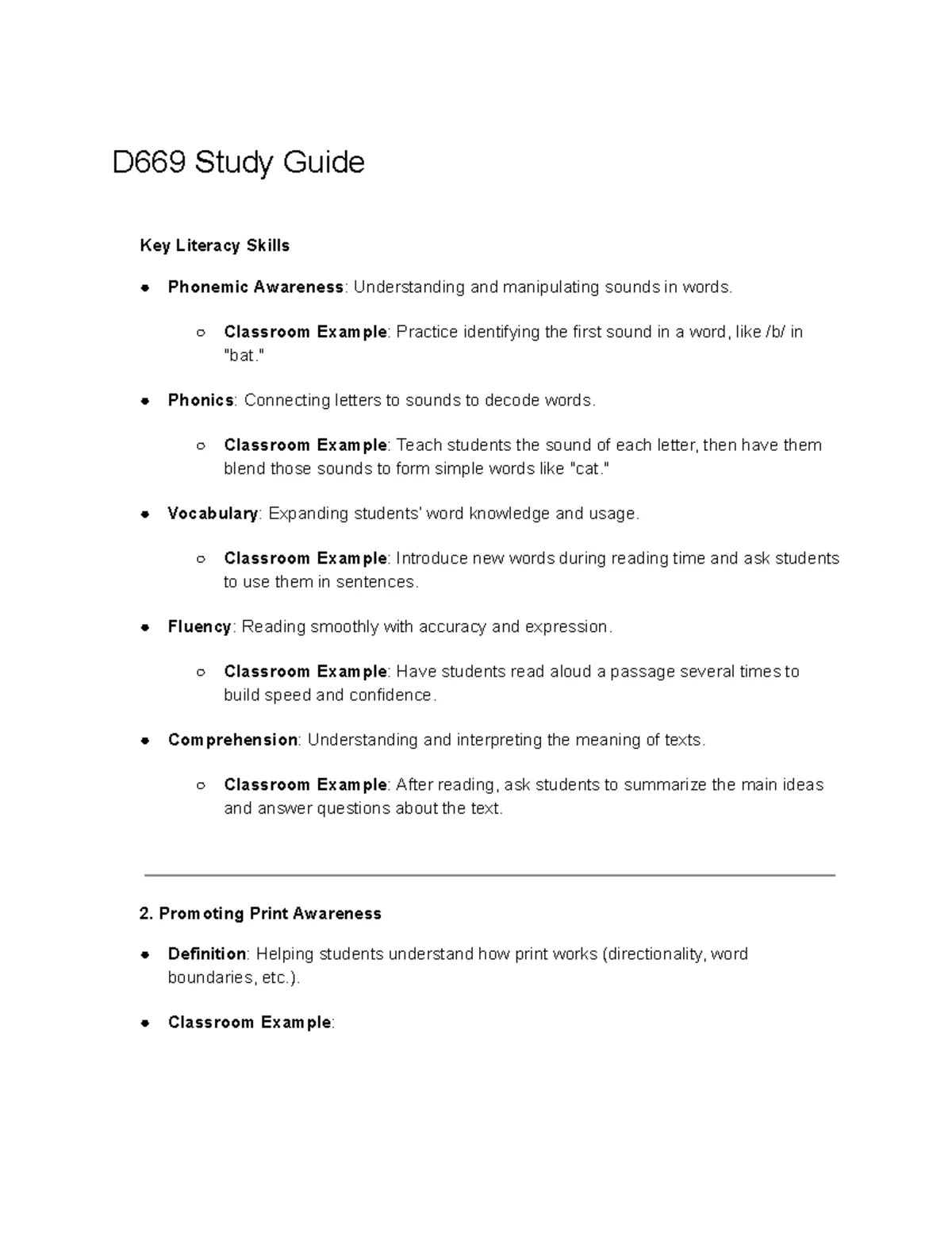 Small Group Instruction Intervention Plan: Enhancing Literacy ELA 101 ...