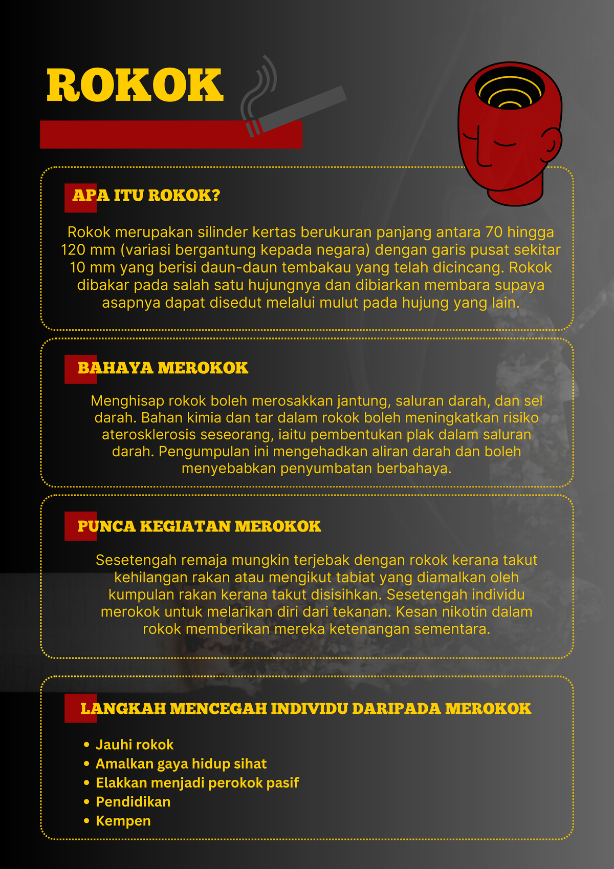 ROKOK: Bahaya, Punca, dan Langkah Pencegahan - Studocu