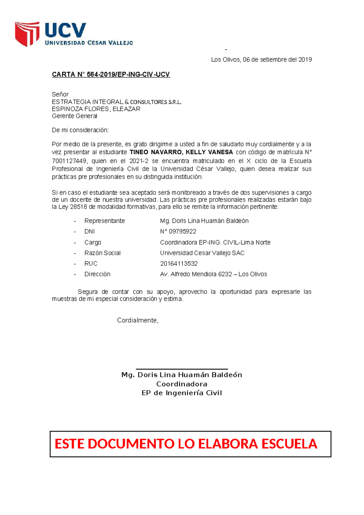 Carta de Presentación para Prácticas Pre Profesionales - FP03 - Studocu