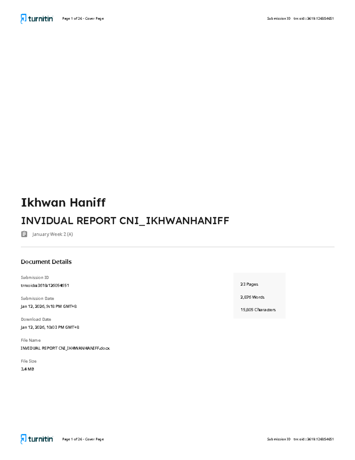 Individual Report on Dual Rack Innovation - CNI BBP10502 - Studocu