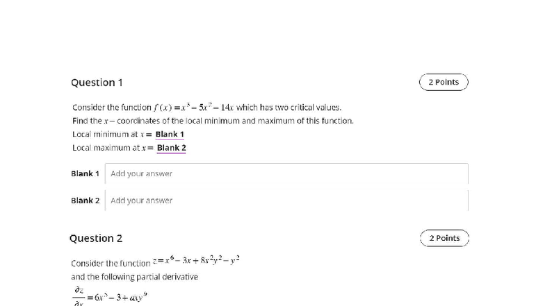 Pre Class Test 2: Critical Values & Integration Analysis - Studocu