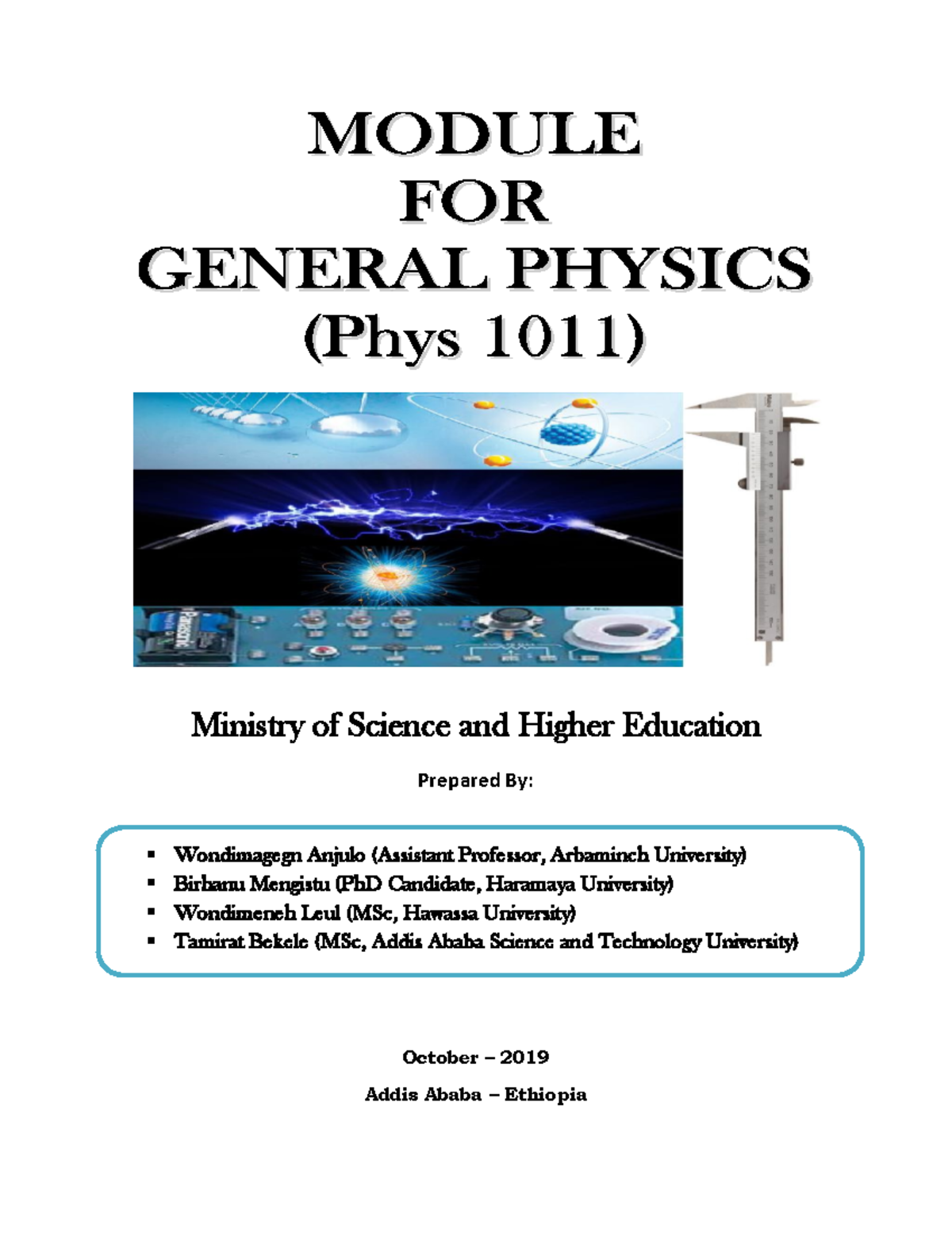 PHYS 1011: General Physics Module Overview and Experiment Guide - Studocu