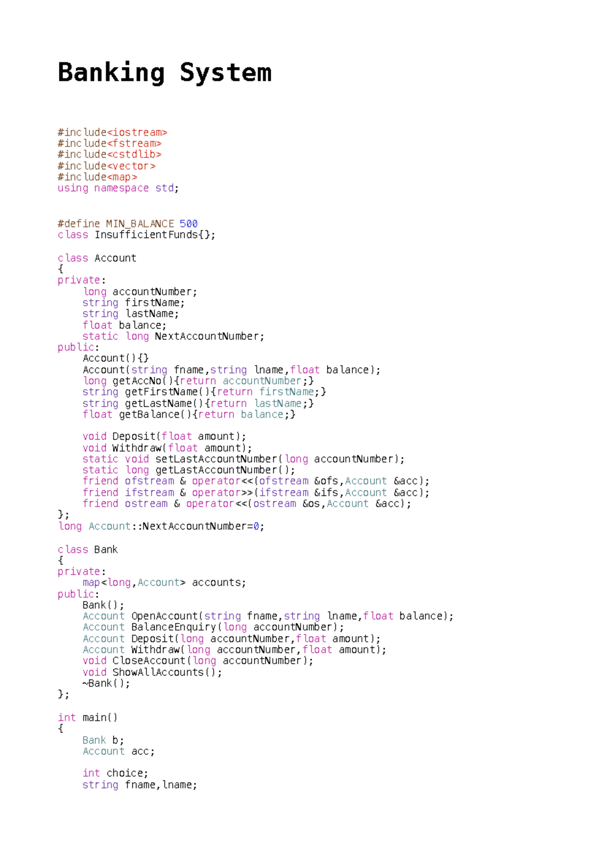 1.1 Banking System - HÊHHE - Banking System #include #include #include ...