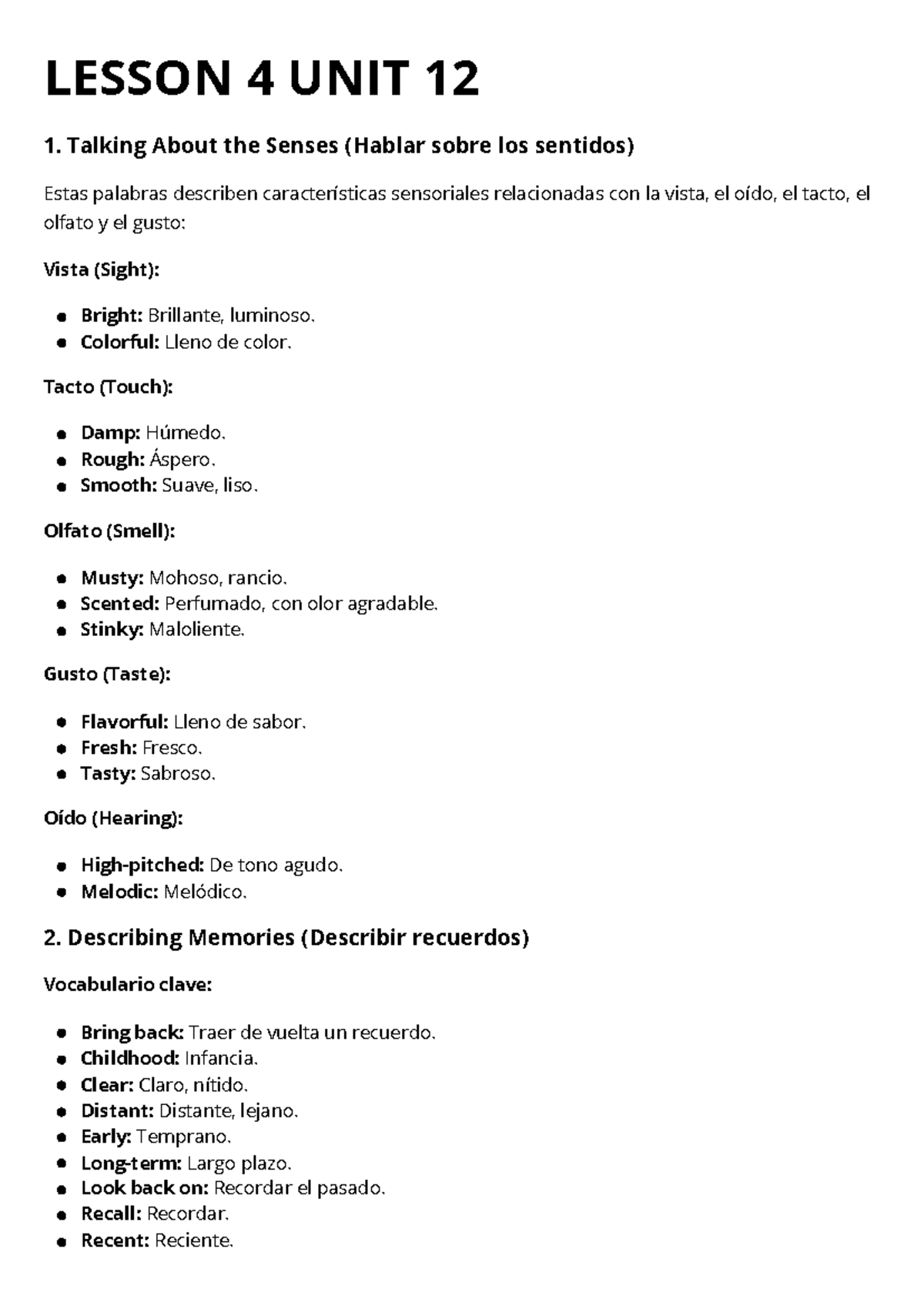 Lesson 4 UNIT 12 - apuntes de la unidad 14 - LESSON 4 UNIT 12 1 ...