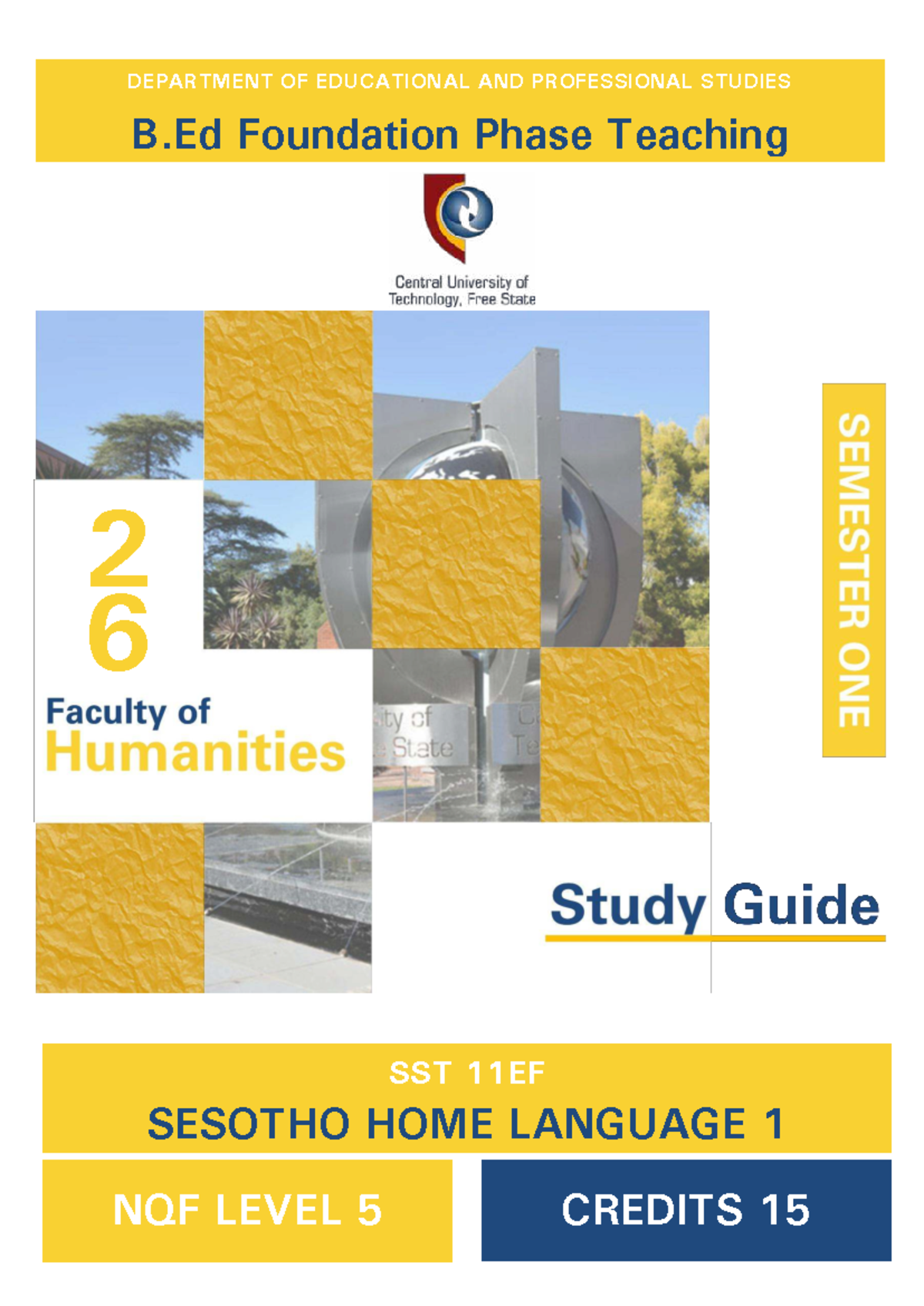 SST 11EF Study Guide: Sesotho Home Language for Foundation Phase ...