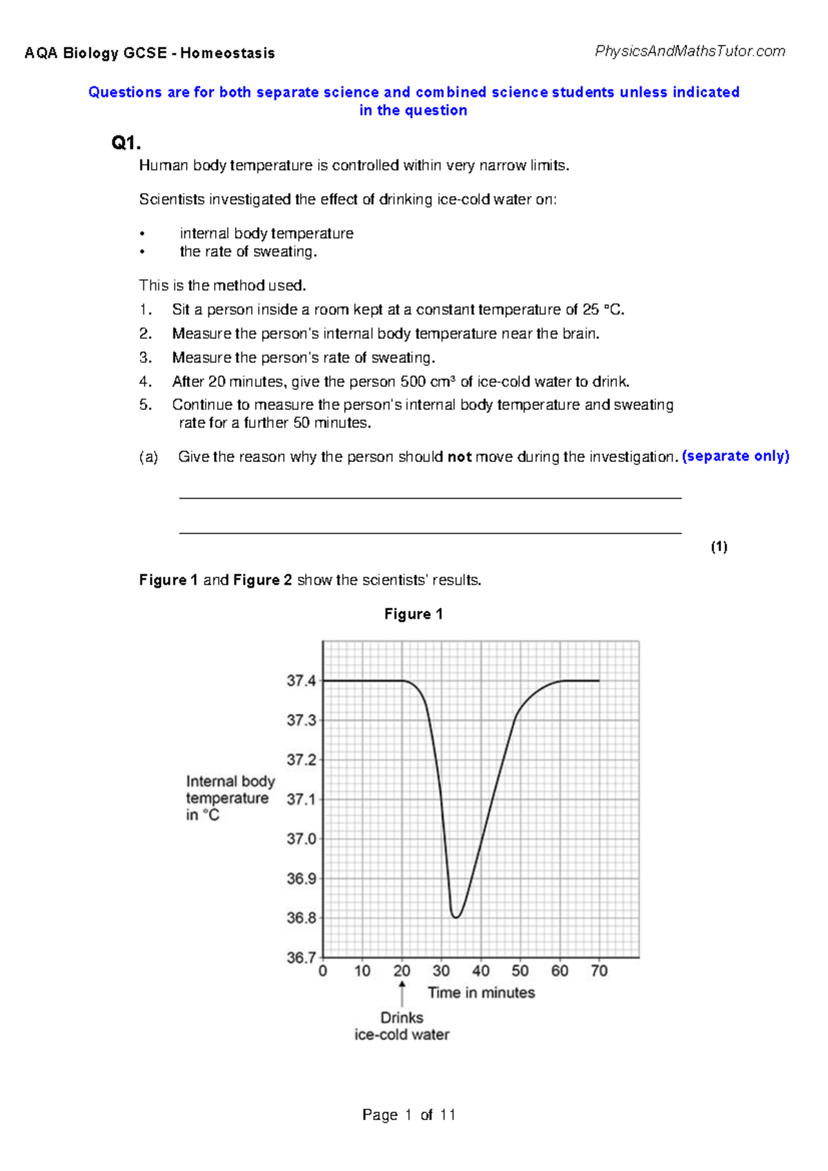AQA Biology GCSE Homeostasis Questions and Answers - Studocu