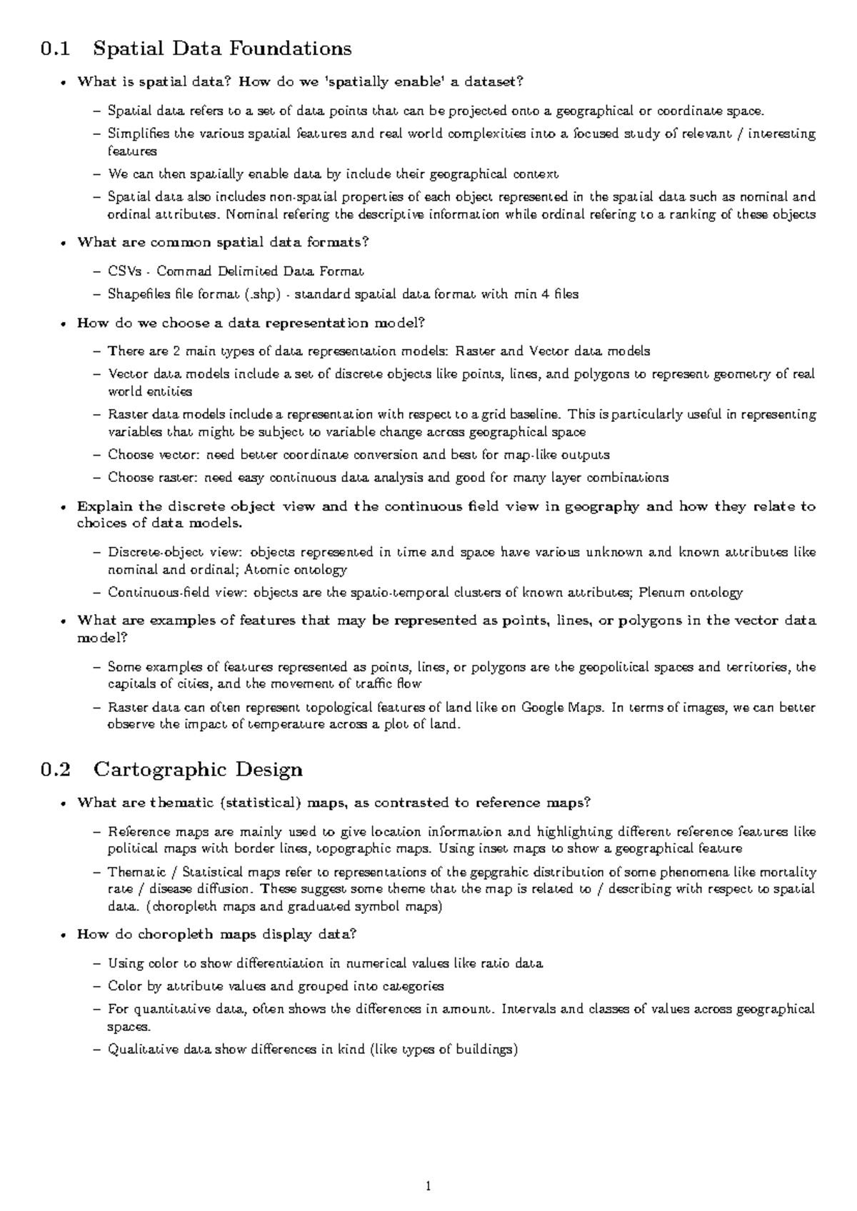 Midterm Study Guide: Spatial Data Foundations & Cartographic Design ...