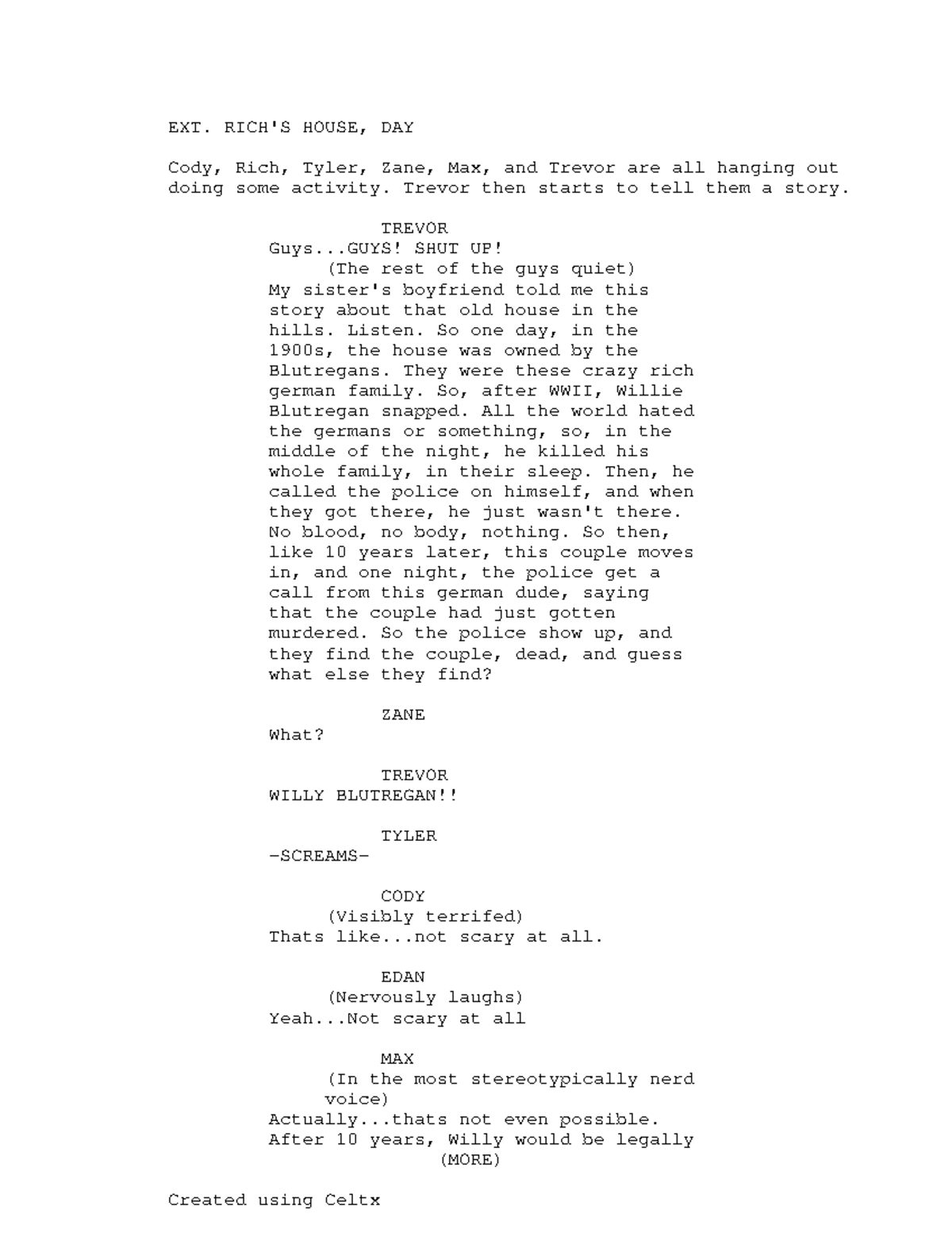 Script: The Blutregan Manor Mystery - Project 3 (AOJFEI) - Studocu