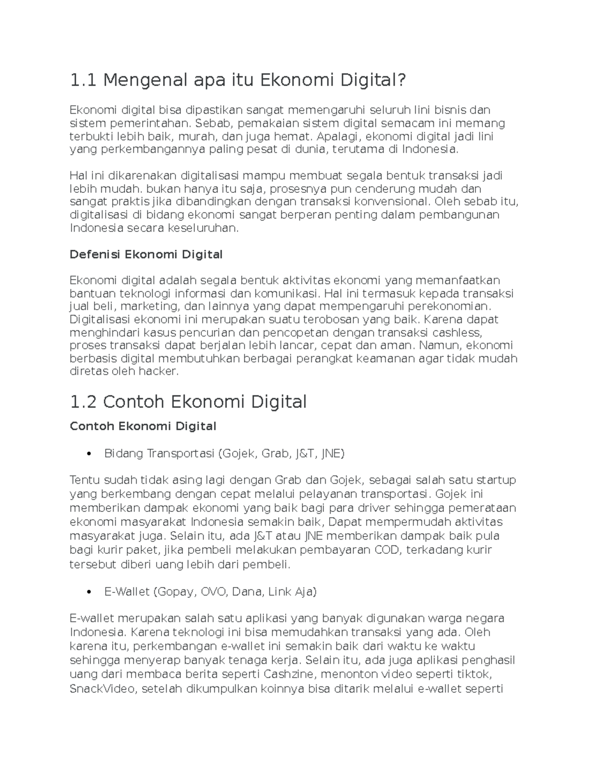 Ekonomi Digital di Indonesia: Peluang dan Tantangan Terkini - Studocu