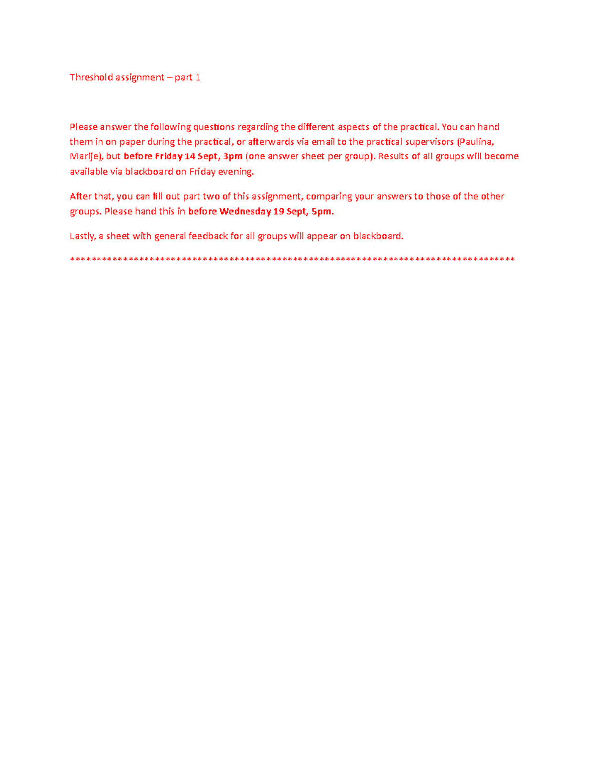 Threshold Assignment 1: Part 1 Analysis and Results - Studeersnel