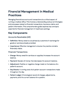 Comprehensive Guide to Patient Billing and Collections (HCS 101 ...