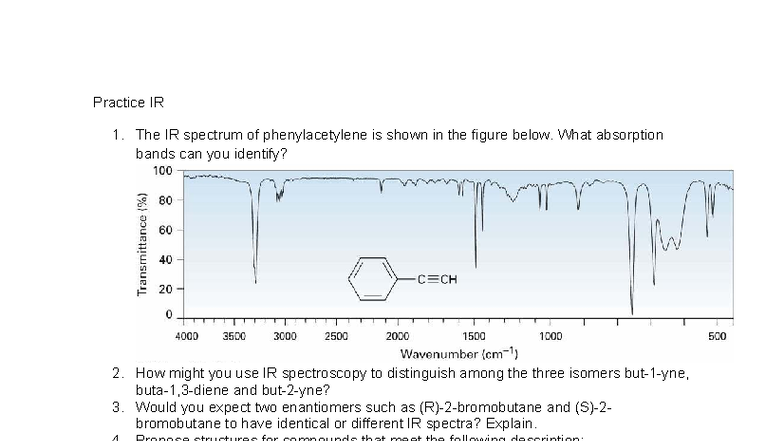 Practice IR Exam: Chap 2 - IR Spectroscopy Analysis - Studocu