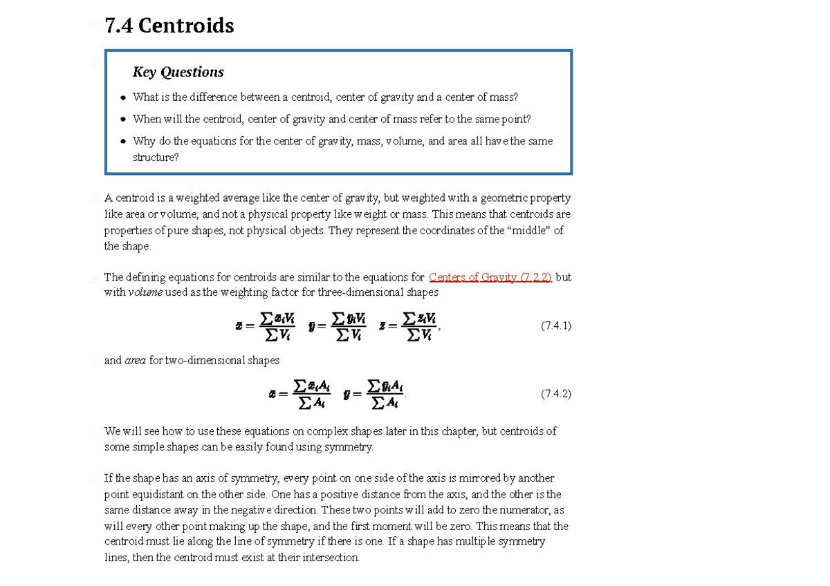 Statics Centroids: Key Concepts & Equations (Course Code Needed) - Studocu