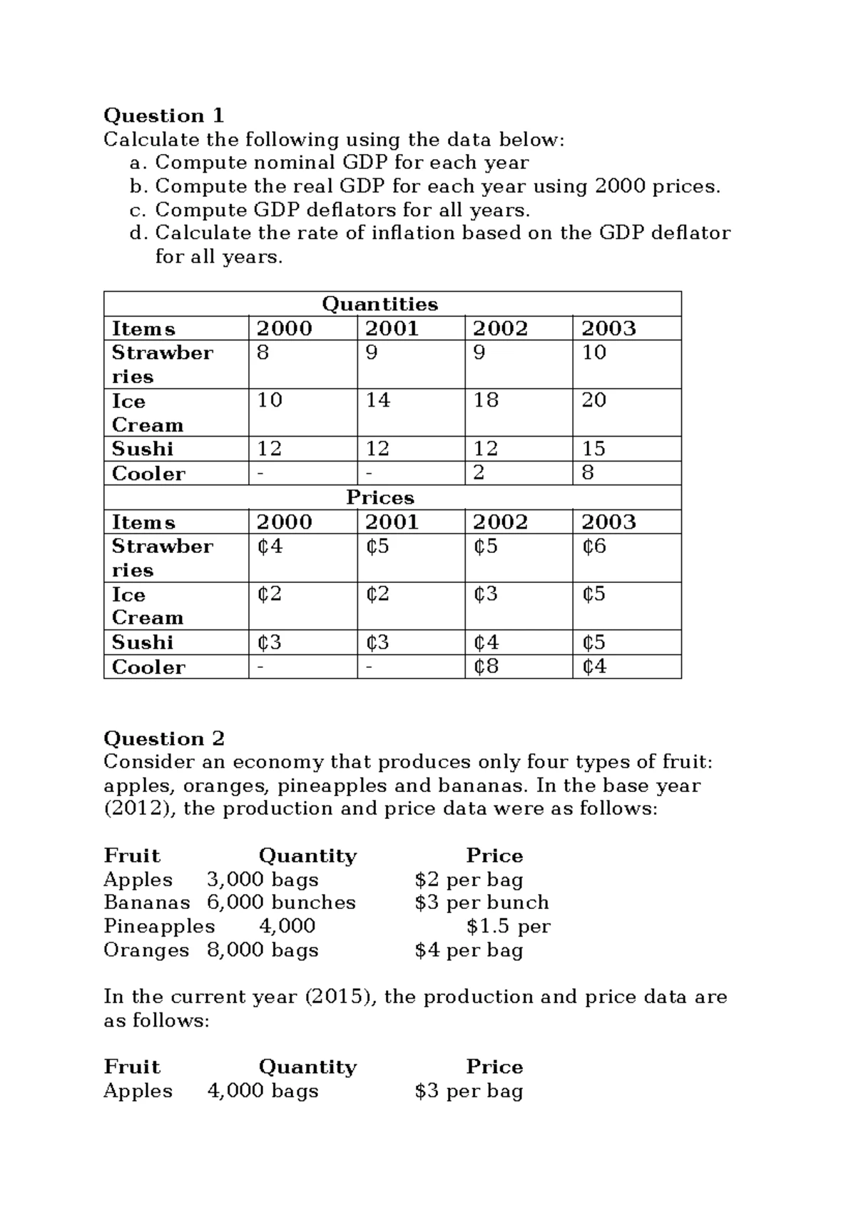 UGBS 204 - Tutorial Set 1 - GDP Analysis Problems - 2024 - Studocu