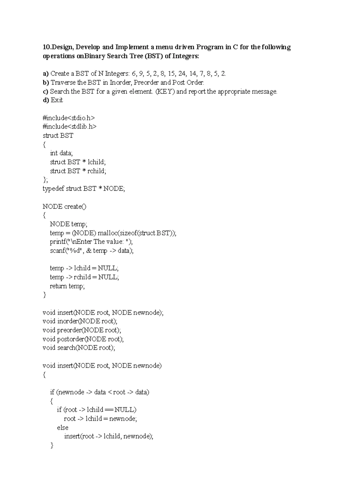 DSA Lab 4 - Dsa lab program 4 notes - Develop a Program in C for ...