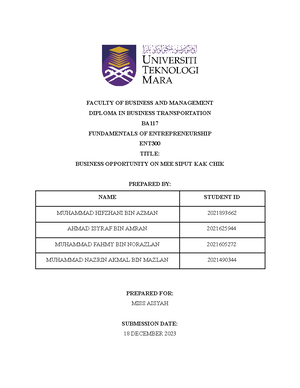 BUS 101: Business Plan Format for Assignment Submission Guide - Studocu