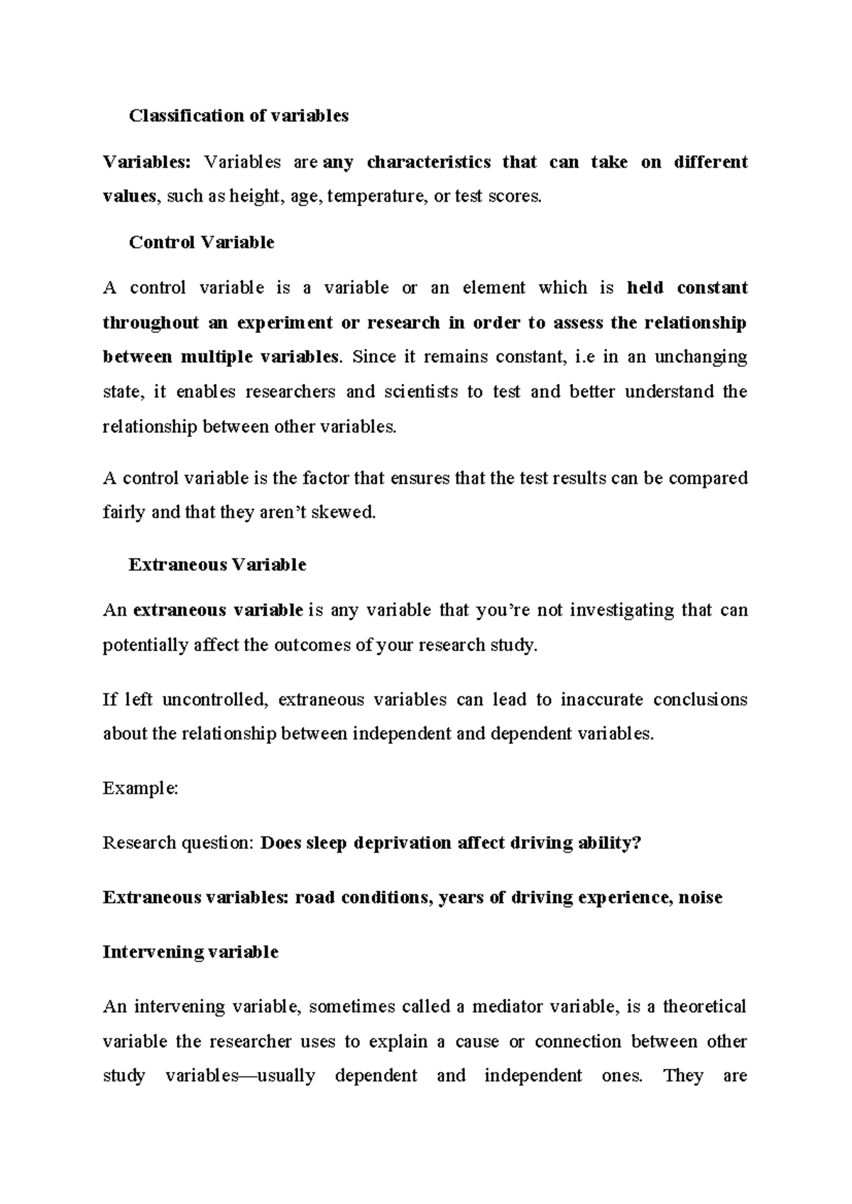 Research Notes: Lessons 2, 3 & 4 on Variable Classification and ...