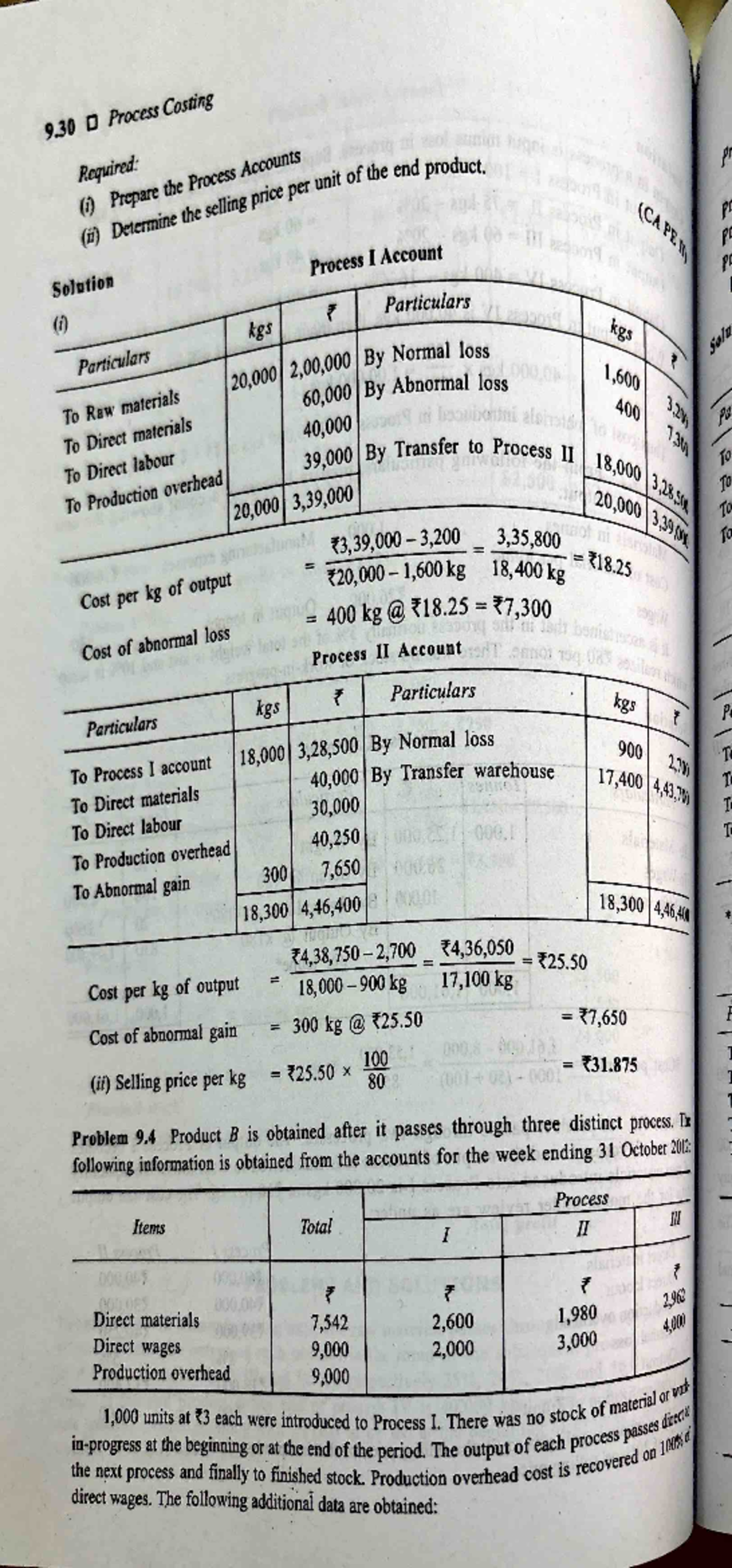 Practice questions for process costing - Bachelors of business admin ...