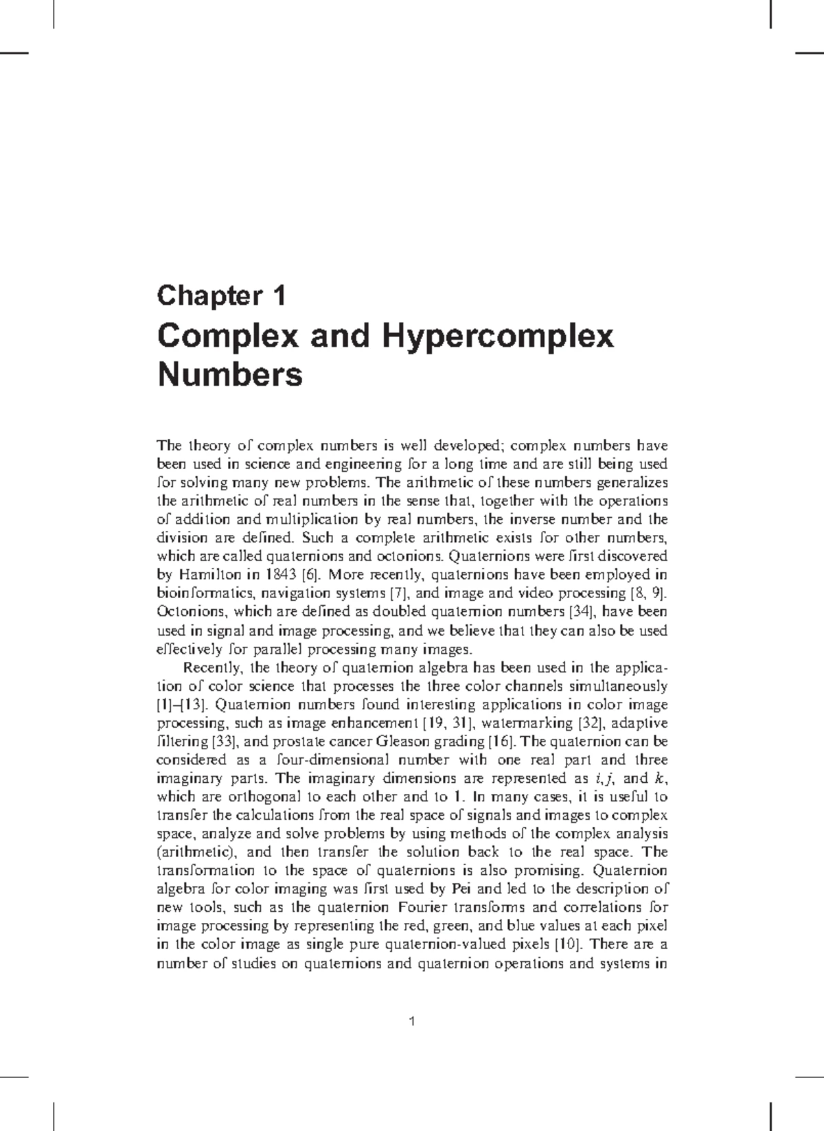 Quaternions and Octonions: A Comprehensive Research Study (MATH 503 ...