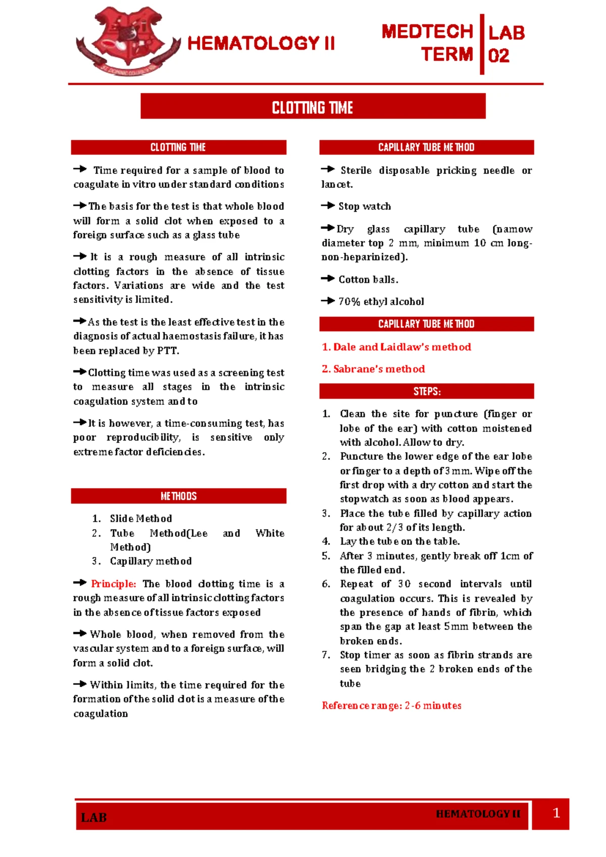 Medtech LEC Term 02 clinical chemistry II thyroid gland overview - Studocu