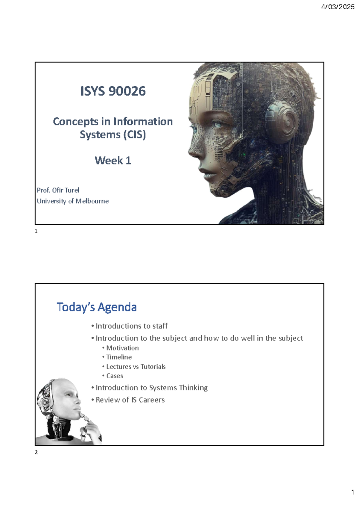 ISYS 90026 Concepts in Information Systems (CIS) Week 1 Overview - Studocu