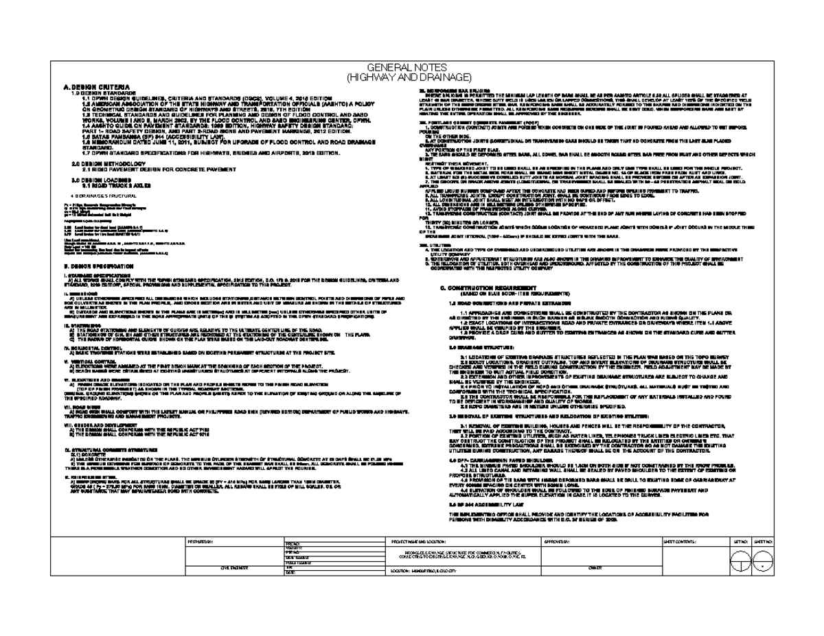 P3 - Highway and Drainage Design Criteria and Standards Notes - Studocu