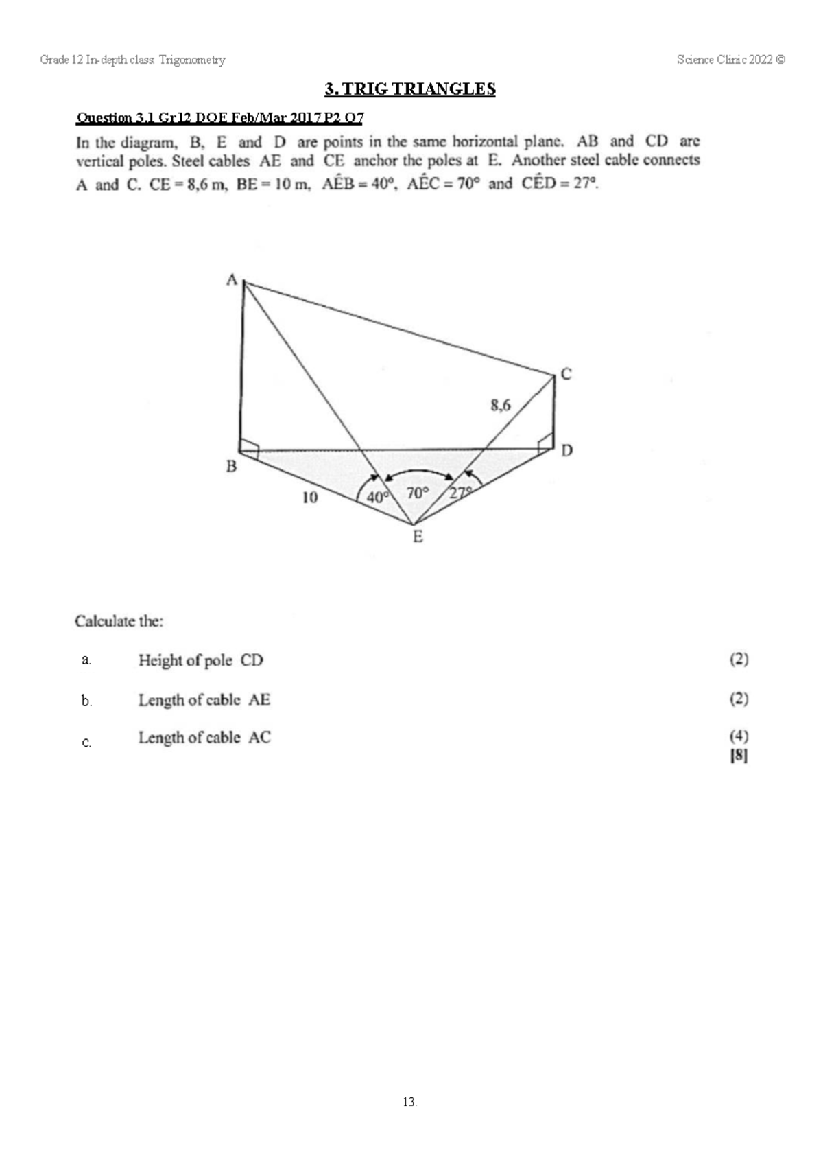 Grade 12 Trigonometry Practice Questions and Memos - Studocu