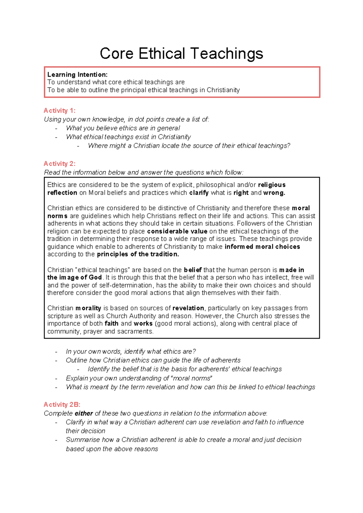 Core Ethical Teachings in Christianity: Understanding and Application ...