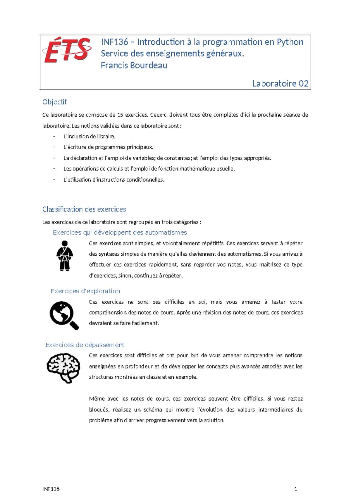 Laboratoire 02 - TP 2 INF136 : Exercices de Programmation en Python ...