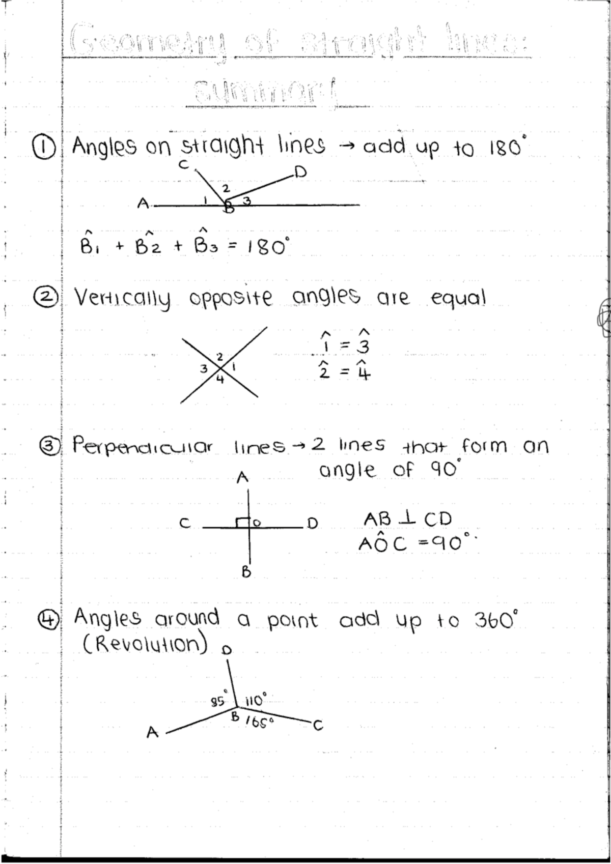 Geometry Summary Notes (Course Code: G101) - Studocu